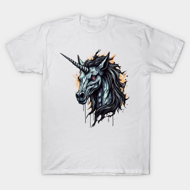 Creepy Unicorn T-Shirt by OscarVanHendrix